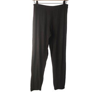 Eberjey Black Ribbed Lounge Pants Pajamas Sweatpants Joggers Women's M